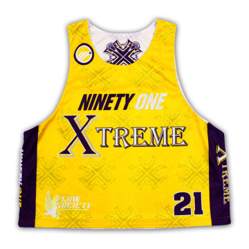 Chemises / maillots / maillots sans manches personnalisés réversibles de sublimation Mesh Lacrosse sans manches